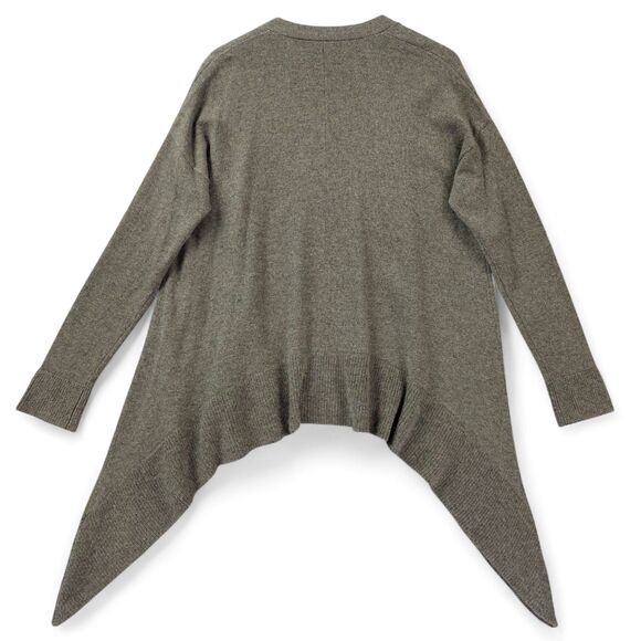 Stitch & Needle 100% Cashmere Cardigan MED Asymmetrical Drape Open Front Sweater - Picture 2 of 7